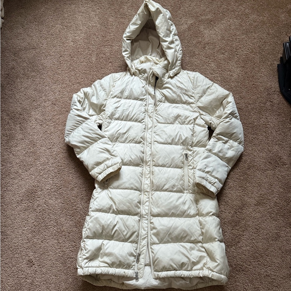 The North Face Women's Cream Hooded Winter Coat